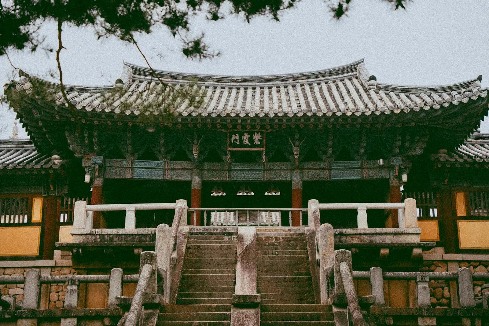 Bulguksa Temple's majestic stone staircase and main hall, a UNESCO World Heritage Site in Gyeongju